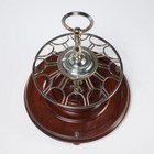 Christofle France Silver Plated Wood Round Tobacco Pipe Rack Stand 12 h 9 dia A