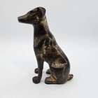 Vintage Brass Or Bronze Statue Of A Seated Greyhound Dog 7  Tall Heavy Excellent