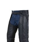 Men s Multi-pocket Premium Black Cowhide Leather Chaps With Removable Lining