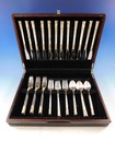 Aegean Weave Gold By Wallace Sterling Silver Flatware Set 12 Service 48 Pieces 