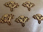 Lot Of 5 Vintage Brass Art Nouveau Filigree 3 Loop Connectors Flat Back 32 5 X 2