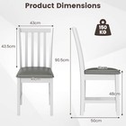Wooden Dining Chair Set Of 4 W rubber Wood Frame  Padded Seat  Curved Back