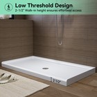 Horow 60  W X 32  D Alcove Shower Pan Base With Center Drain In High Gloss White
