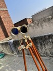 Brass Antique Nautical  Binocular With Wooden Tripod Stand     Maritime Home Decor