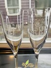 Perrier Jouet White Pj Champagne Flute France Rare Barware Signed Set Of 2