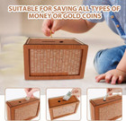Wooden Money Bank With Counter Money 10000 Saving Challenge Save Box Us Stock