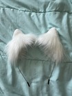 White Furry Animal Ears Headband One Size Adult Unisex Costume Accessory