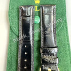 Rolex Genuine Black Crocodile Leather Watch Strap 20-18mm Rolex Gold Buckle Nos
