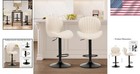 Set Of 2 Bar Stools Modern Swivel Adjustable Faux Leather Counter Height