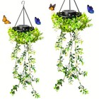 2pcs Solar Powered Artificial Plants Light Ornaments Outdoor For Halloween Party