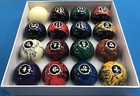New Black Marble Swirl Pool Table   Billiard Balls Set 2 1 4  Reg Size   Weight