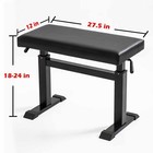 Piano Bench With Hydraulic Adjustable Seat harp Bench Black 27 5  x12  x 18-24  