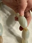 Large Vintage African Trade Beads Milky White Glass Melon Oval Strand Ghana Trib
