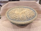 Vintage Large Incolay Stone Hinged Jewelry Keepsake Box Velvet Lined Birds