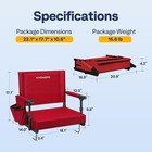 2 Pack Portable Stadium Seat Bleacher Chair Padded   Cup Holder Shoulder Strap