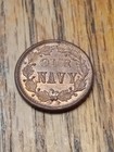 1863 Civil War Token Monitor With 12 Stars Above Our Navy On Reverse
