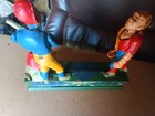 Cast Iron Mechanical Baseball Bank With Painted Figures