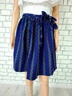 Navy Blue Floral Cotton Dirndl Apron Bavarian Trachten Oktoberfest Folk