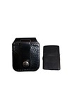 Zippo Lighter Harley Davidson Pewter Bootstrap  Black Crackle With Leather Case