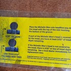 Michelin Tire Tread Depth Check Coin W  Instruction Card  Yellow blue
