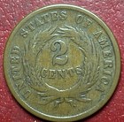 1864  Two Cent Piece  Free Shipping