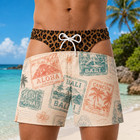 Custom Funny Patriotic Men Swim Trunks  Personalized Hairy Butt Beach Shorts