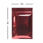 4x6in Glossy Foil Mylar Red Zip Seal Zipper Bag W  Desiccant   Tear Notches D04