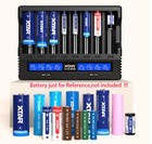 Xtar Vc8s 8 Slot Smart Battery Charger Lcd Display 14500 18350 18650 Aa Aaa