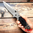 8 5  Black Steel Handle Folding Open Blade Handle Spring Assisted Pocket Knife