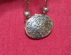 Vintage Estee Lauder Moonsilver Solid Perfume Compact Beaded Necklace  empty 