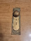 Beautiful Scroll Intricate Brass Antique Door Plate Skeleton Key W  Old Knob
