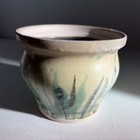 Vintage Small Ceramic Round Planter Abstract Art Pottery Signed