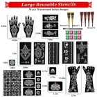 12 Sheets Temporary Tattoo Stencils Kit-large 78 Pcs Tattoo Patterns-6 Pcs  b   