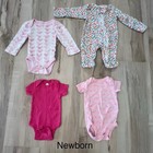23 Piece Lot Of Newborn 0-3 Month Baby Girl Clothes Sleepers Outfit Bundle