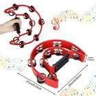 4 Pack Half Moon Tambourine For Adults - Tamborines Musical Instrument Percus   