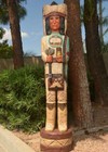 5 Ft Cigar Store Indian Chief  W Turquoise Robe 5  Wooden Replica  F Gallagher