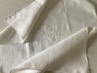 Antique French Damask Linen Napkins Set Of 8 Monogram Fm