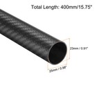 2pcs Carbon Fiber Tubes 23 X 25 X 400mm Matte Surface Rod 3k Roll Wrapped