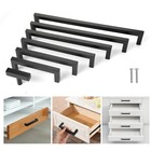 Kitchen Square Cabinet Handles Pulls Drawer T Bar Handles Knobs Stainless Steel