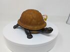 Warm Evening Light  Glass   Cast Iron Turtle Nightlight Vintage Amber Yellow
