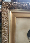 Vintage Charcoal Drawing Of Victorian Young Man In Unique Frame