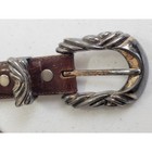 Onyx Belt Vintage Western Croco Embossed Leather Silver Buckle 1993 Brown Sz 32