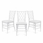 Set Of 3 Clear Ghost Dining Chairs - Wedding party banquet dining Outdoor