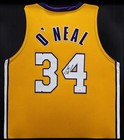 Los Angeles Lakers Shaquille O neal Signed Framed Gold Jersey Jsa Wit