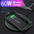 60w Wireless Fast Charger Charging Pad Dock For Samsung Iphone Android Phone