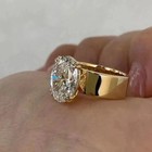 4ct Oval Cut Lab Created Diamond Wedding Engagement Ring 14k Yellow Gold Plated