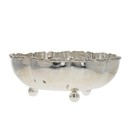 Sterling Silver Mexican Footed Serving Bowl - 925 Scallop M o k  Y F h r 
