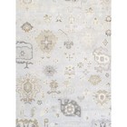Hand Knotted Oushak Wool Rug Neutral Ivory Tribal Area Rug Scandinavian