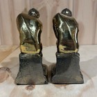 Vintage Brass Finish Metal Rodin   s Thinker Statue Bookend Set Of 2 Art Deco 1928
