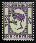 1891 Labuan Qv 6 Cents Opt 8c Malformed  6  Mh Sg 34 M4140